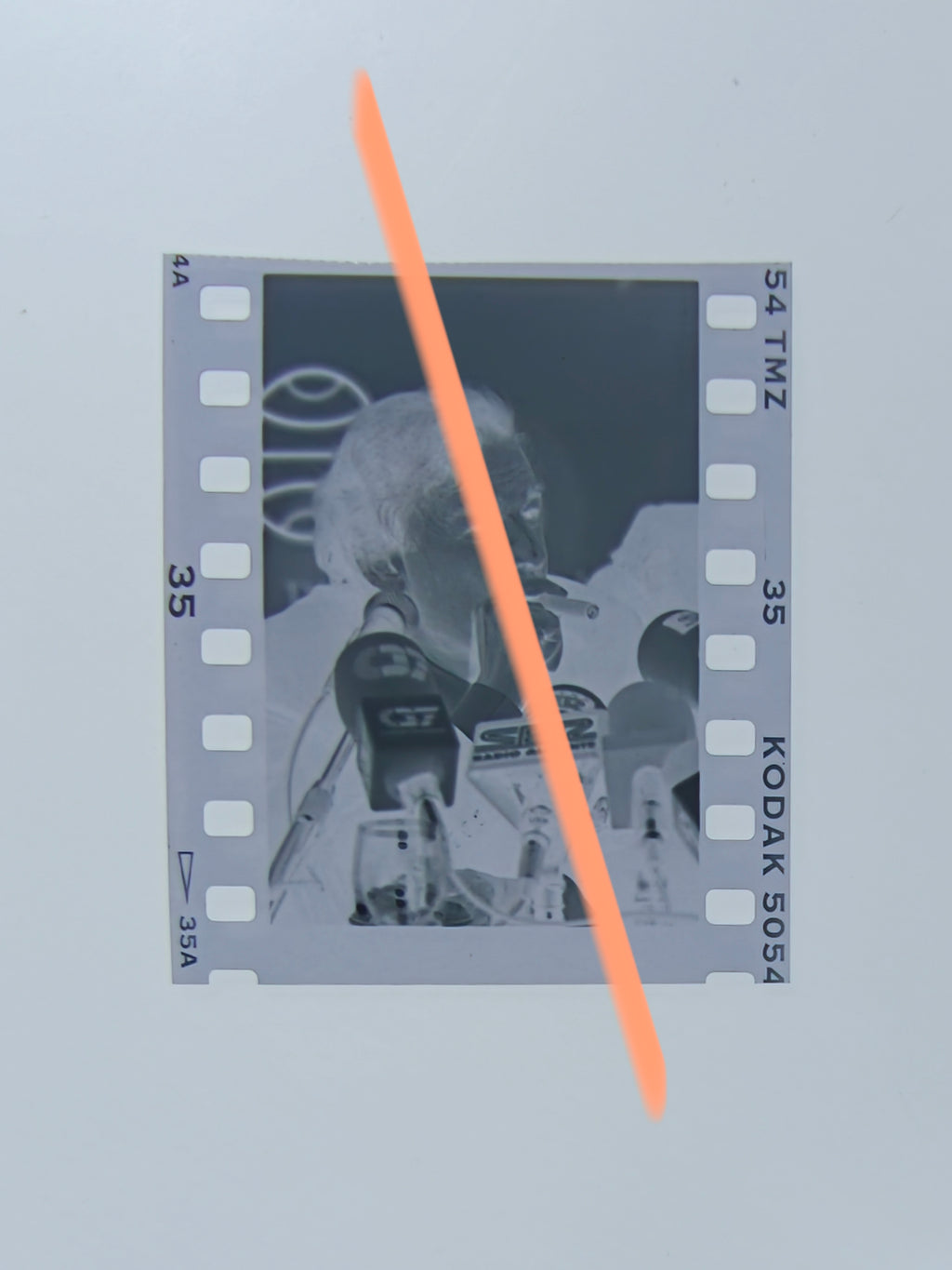 Original photographic negative Luis Antonio de Villena with cigar, jury Azorín Novel Award Alicante 1996 35mm film Rare