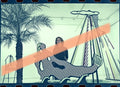 Negativo fotográfico original Dorothy Lichtenstein ante gran obra de Roy Lichtenstein Valencia 1999 35mm film Rare
