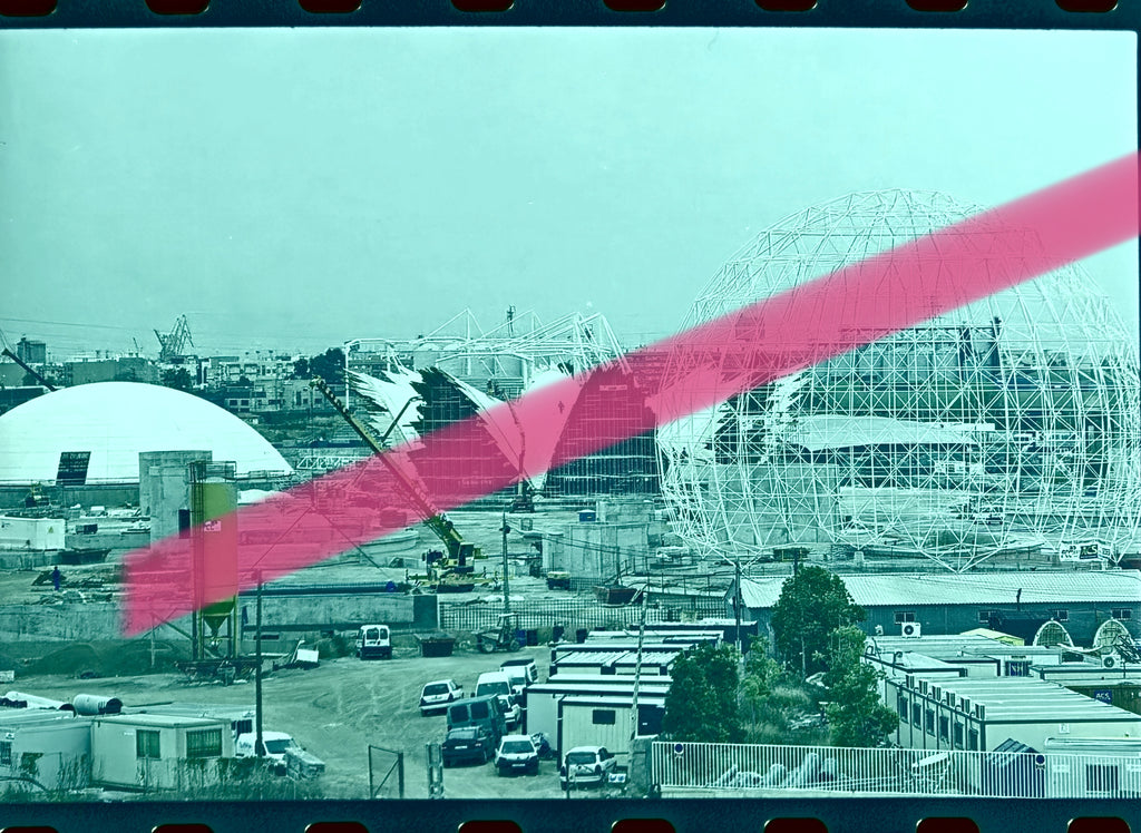 Originales Foto-Negative Bauwerke der Stadt der Künste und der Wissenschaften im Bau Valencia 2000 35mm Film Selten