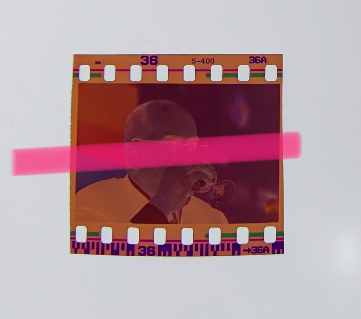 Original photographic negative Bigas Luna film director drinking from a glass Mostra de València 2002 35mm film Rare