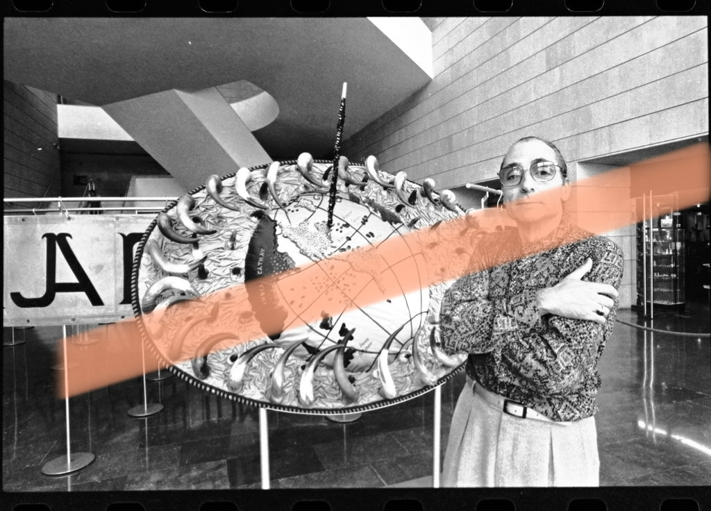 Original photographic negative Antoni Miralda next to exhibition installation IVAM Valencia 1996 35mm film Rare