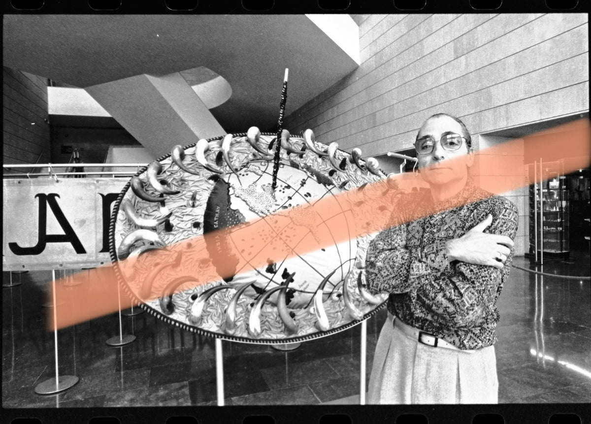 Original photographic negative Antoni Miralda next to exhibition installation IVAM Valencia 1996 35mm film Rare