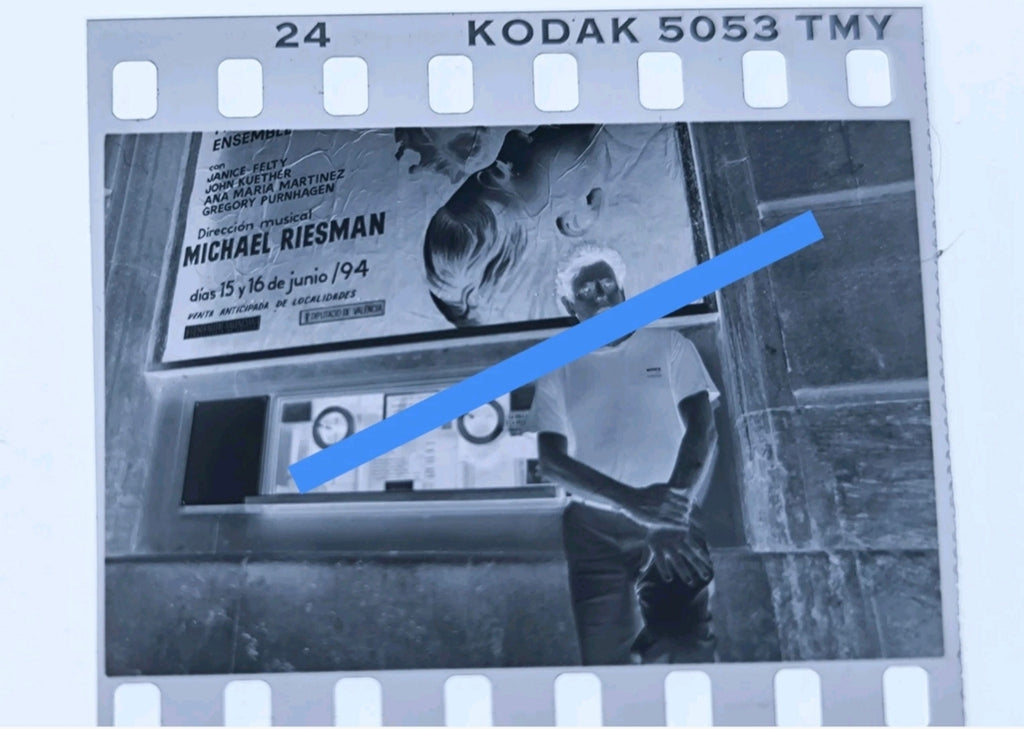 Negativo original Philip Glass compositor minimalista músico  35mm film Rare