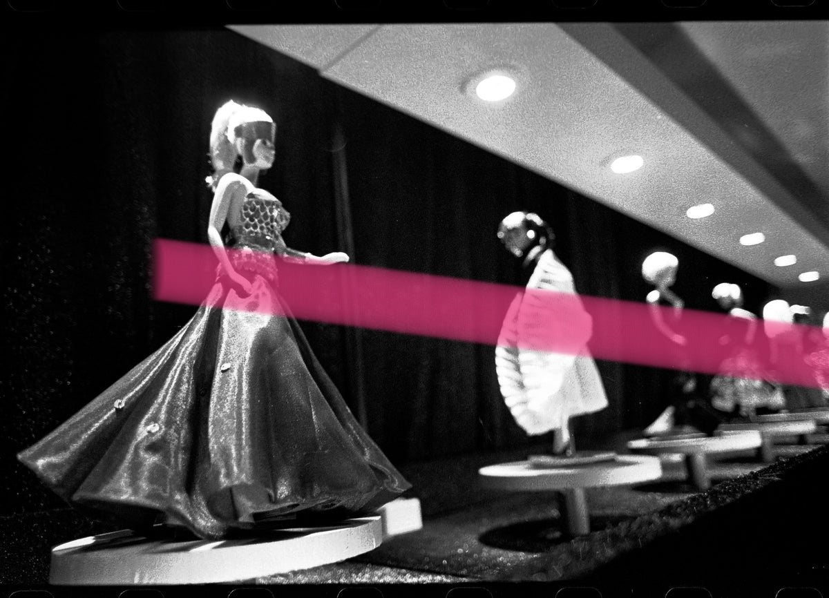 Original Barbie doll photographic negative in gala dress, 35th anniversary exhibition Valencia 1995, 35mm film, Rare