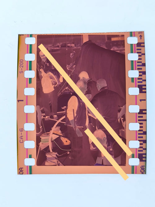 Negativo fotográfico original Rey Juan Carlos I tripulación Bribón Valencia 2002 35mm film Rare