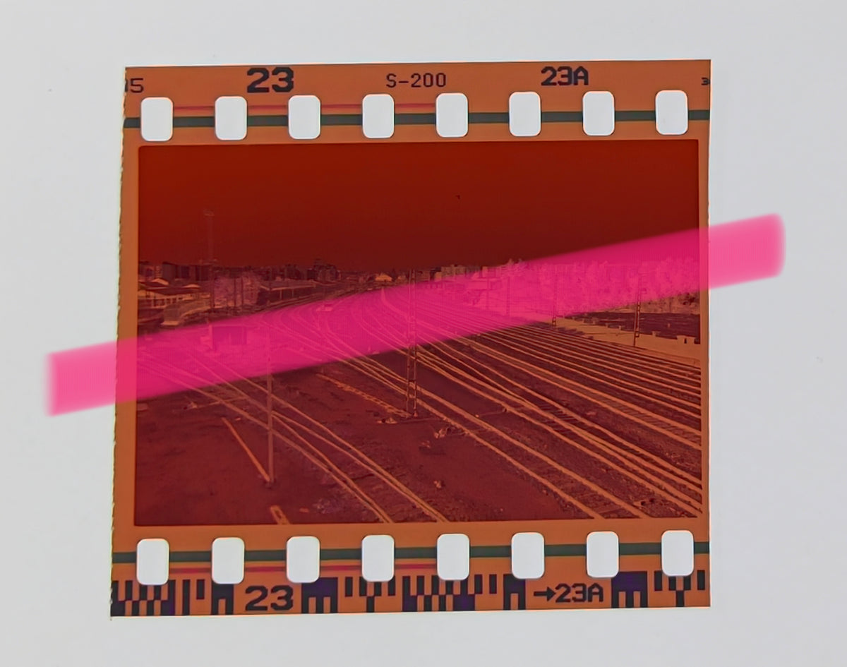 Originales Fotonegativ, Bahngelände des Parque Central, Estación del Norte Valencia 1998, 35mm Film, Selten