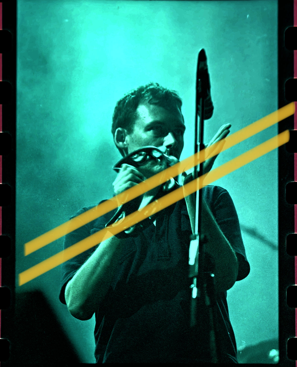 Originalfotonegativ The Jesus and Mary Chain Percussion live FIB Benicàssim 1998 35mm Film Selten