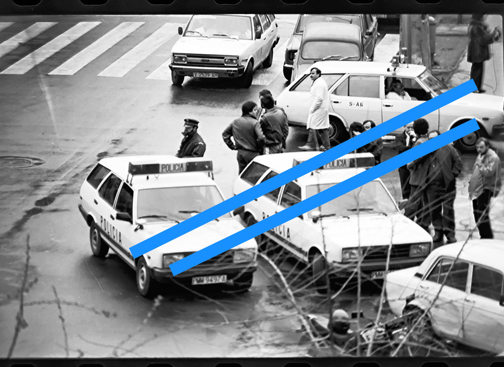 Negativo fotográfico original Atraco banco Urquijo Valencia 35mm film Rare