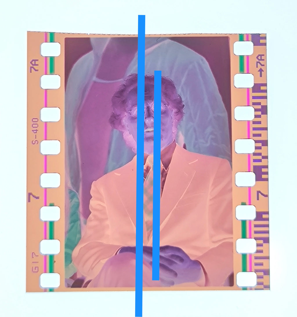 Originales Foto-Negativ Luciano Benetton, italienischer Modedesigner und Unternehmer, 35mm Film, selten