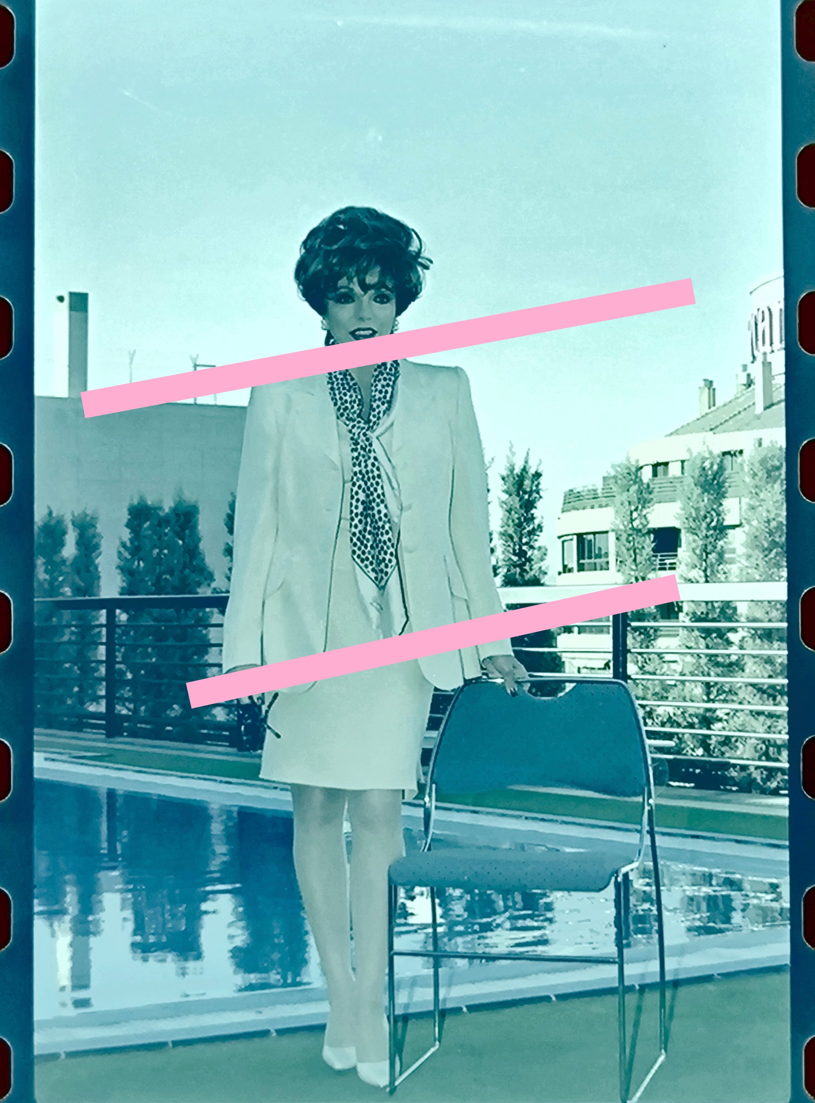 Negativo fotográfico original Joan Collins Actriz de cine británica 35mm film Rare