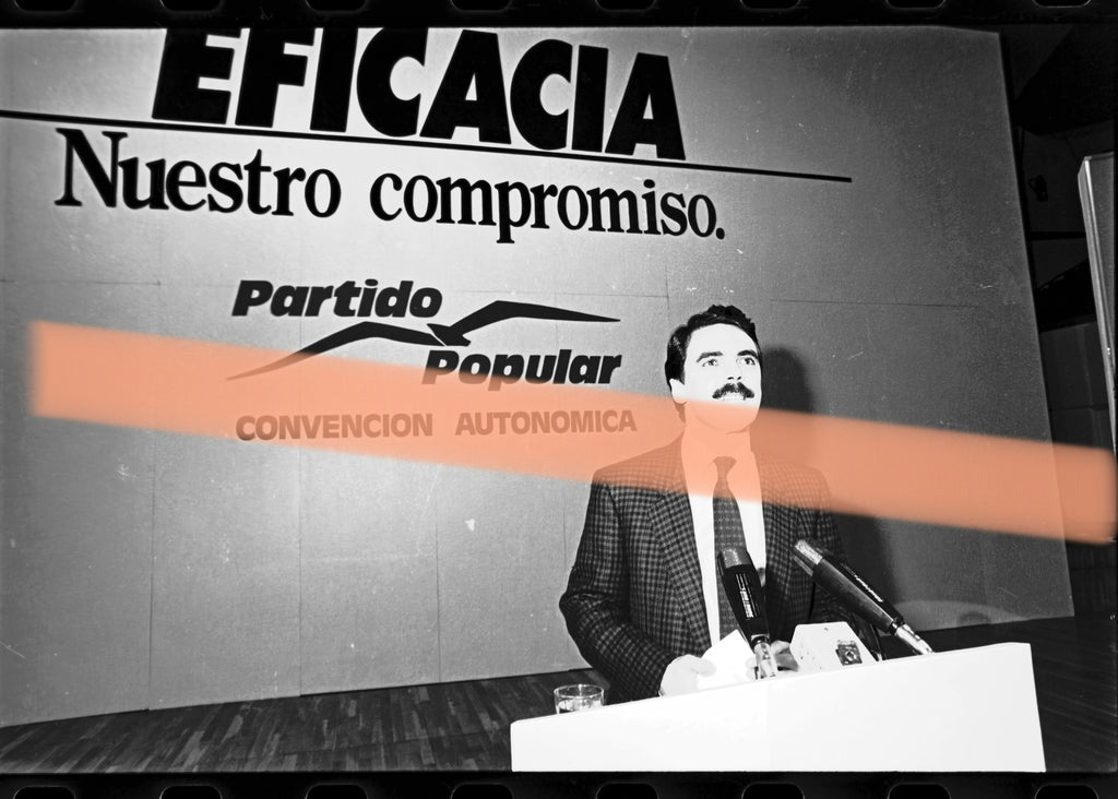 Originalfotonegativ José María Aznar Autonomen-Konvent PP Valencia 1991 35mm Film Selten