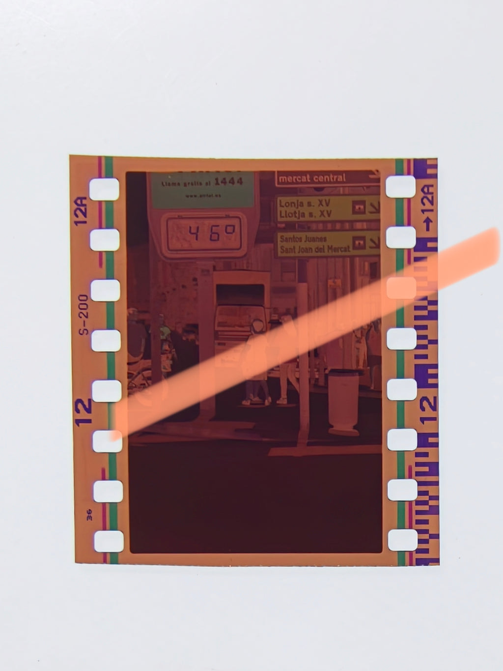 Original photographic negative thermometer 46 degrees Valencia heatwave 1999 35mm film Rare