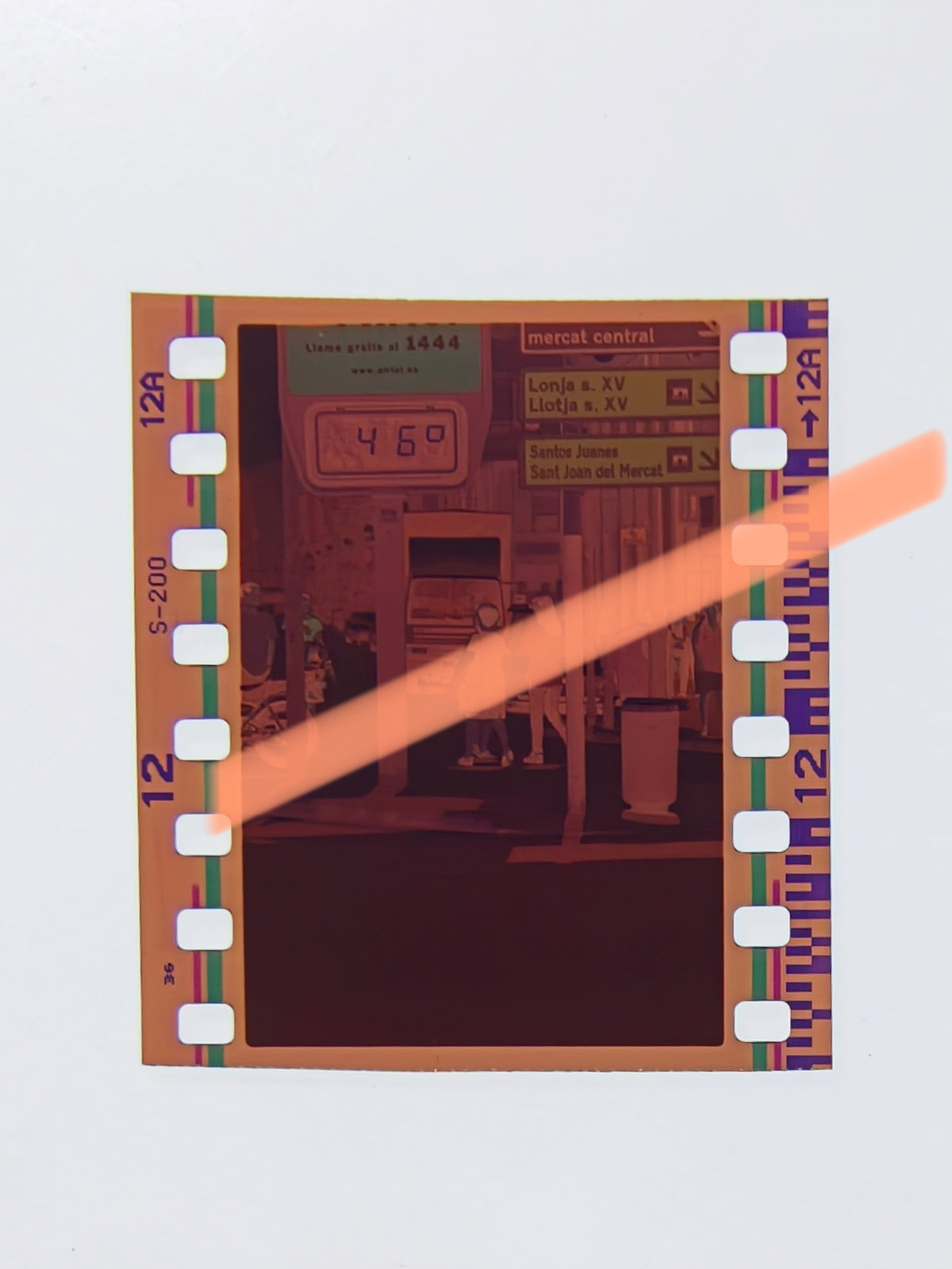 Original photographic negative thermometer 46 degrees Valencia heatwave 1999 35mm film Rare