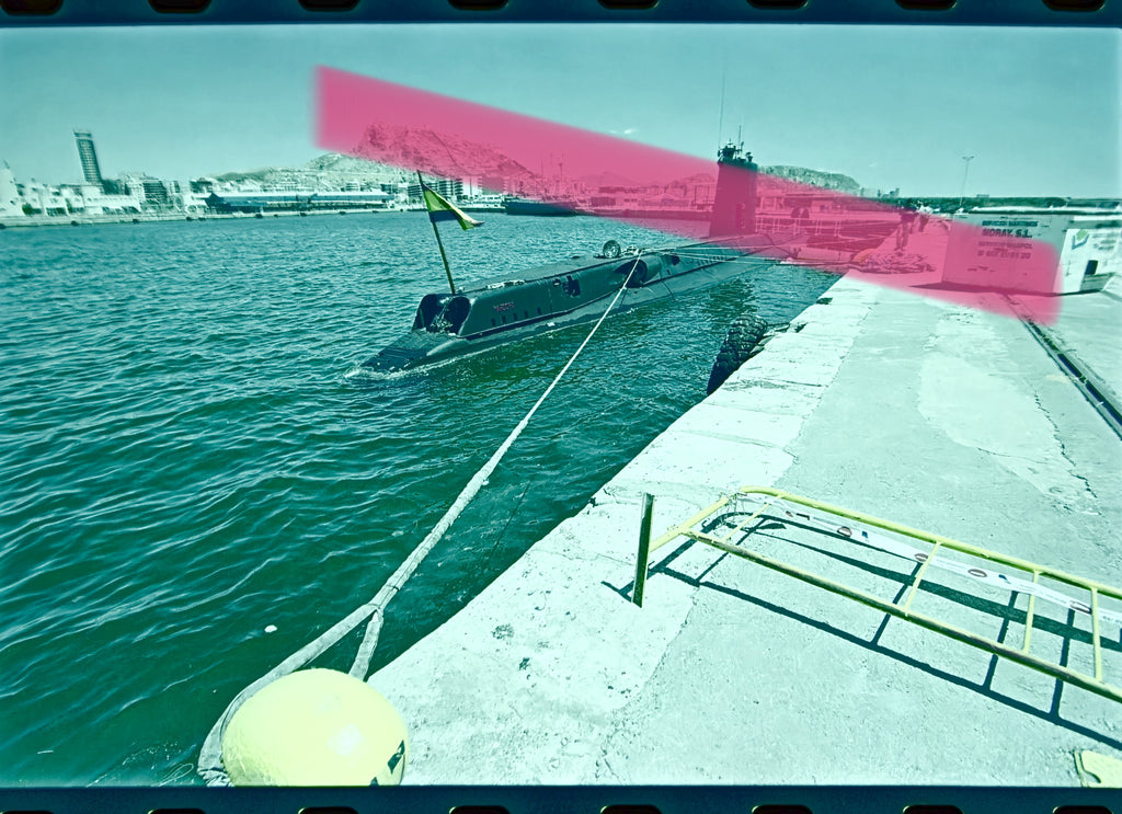 Negativo fotográfico original submarino militar español OTAN Dynamic Mix puerto Alicante 2002 35mm film Rare