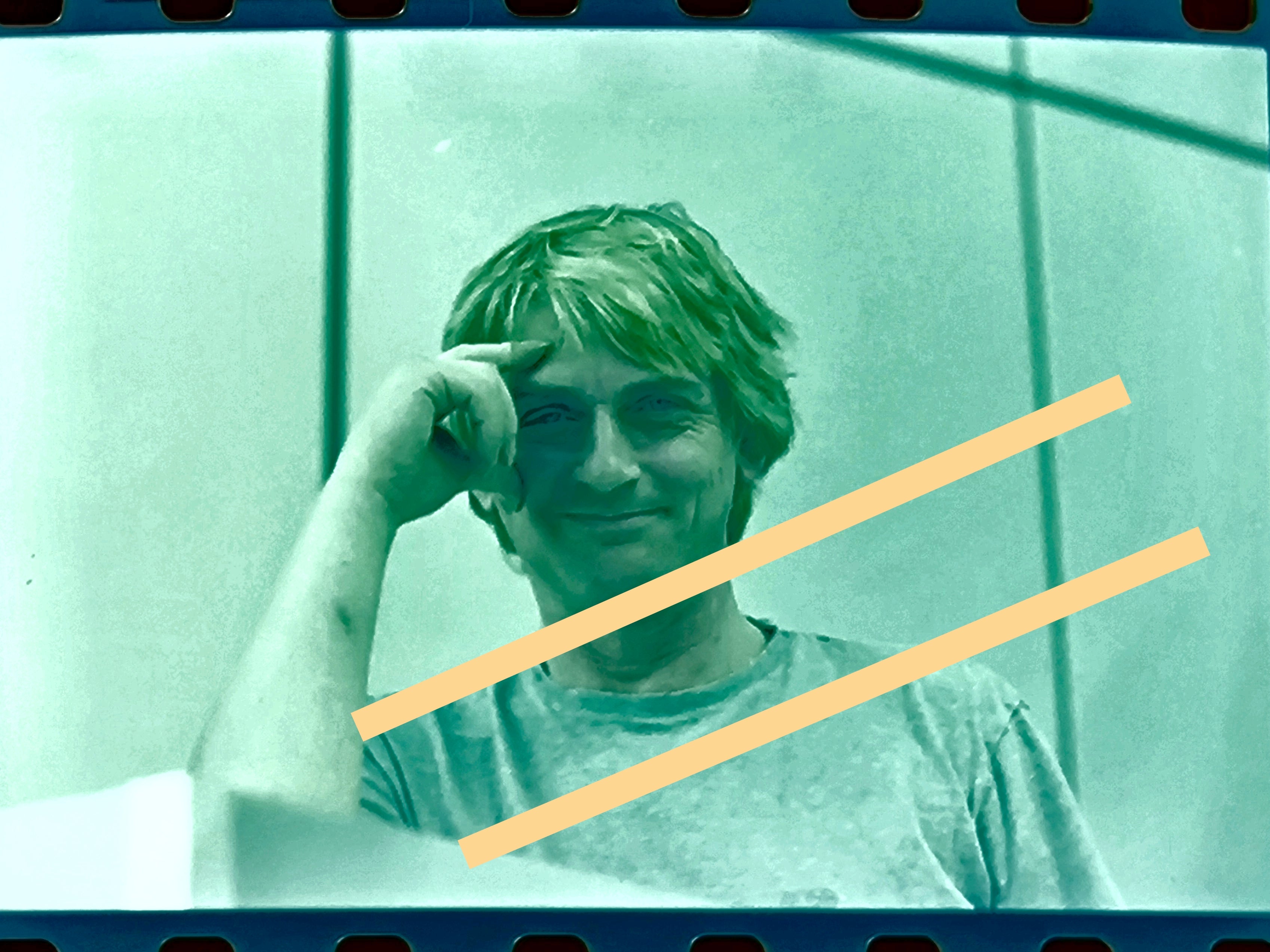 Negativo fotográfico original Mike Oldfield Músico 35mm film Rare