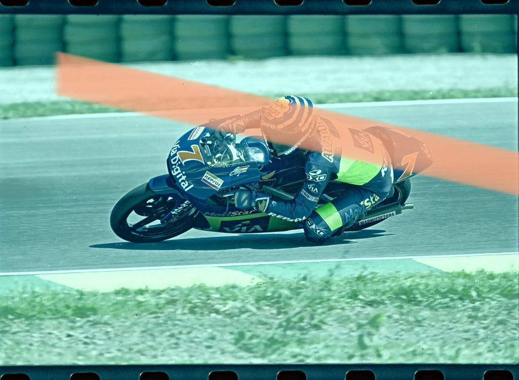 Negativo fotográfico original Emilio Alzamora MoviStar Honda motociclismo GP Valencia 125cc 1999 35mm film Rare