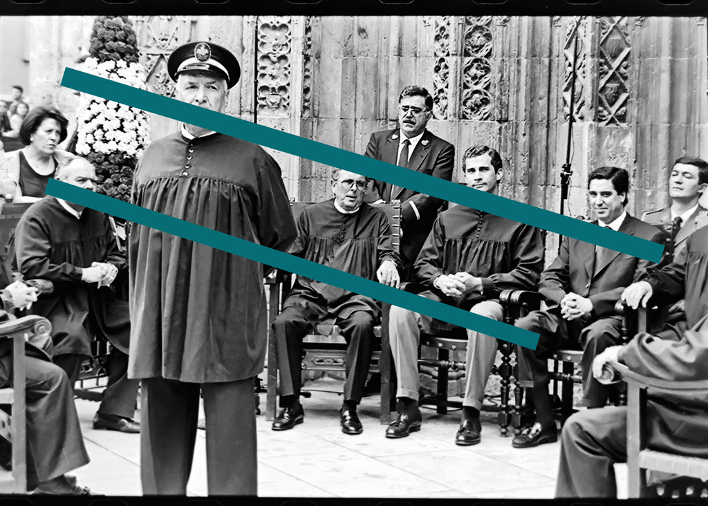Negativo fotográfico original Príncipe Felipe sesión Tribunal de las Aguas Valencia 1995 35mm film Rare