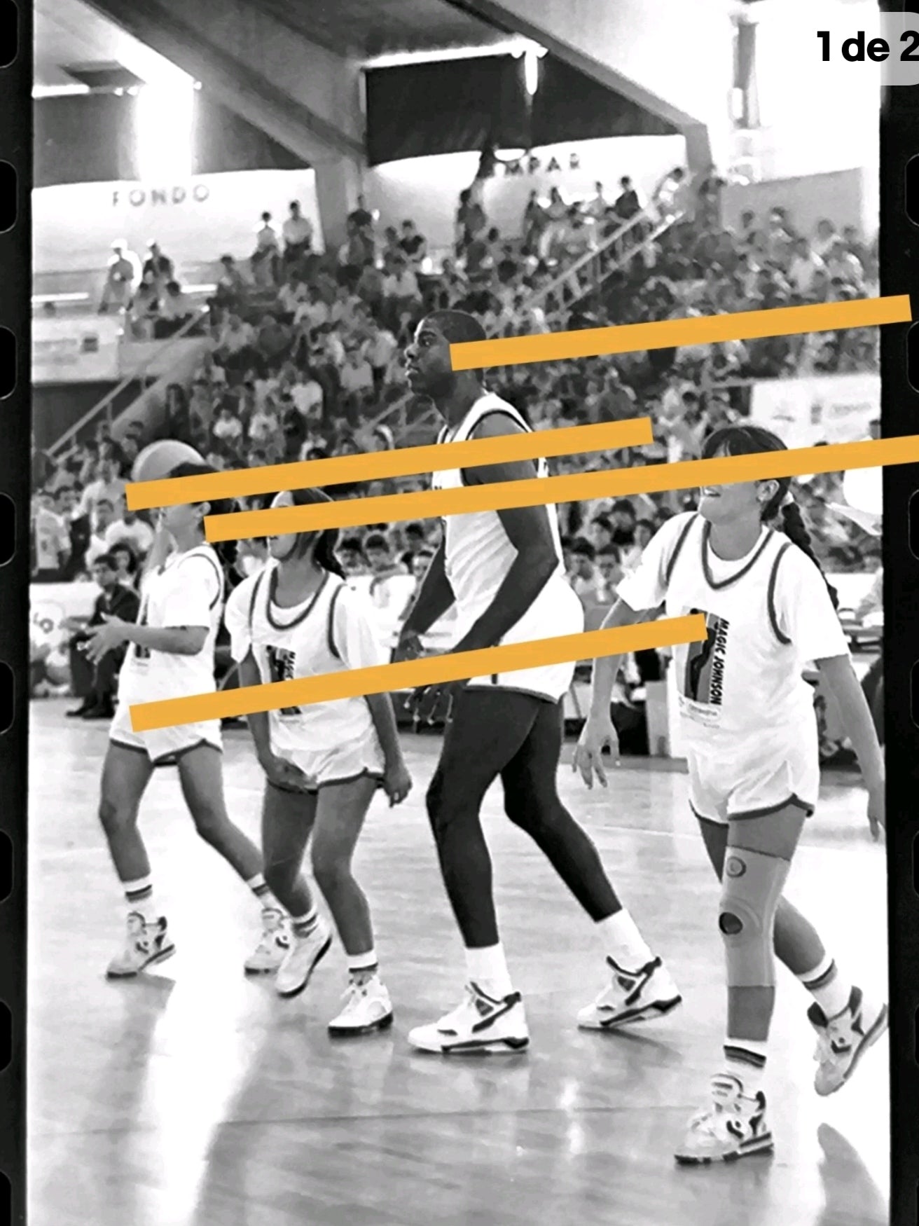 Negativo fotográfico original Magic Johnson NBA Valencia 1991 35mm