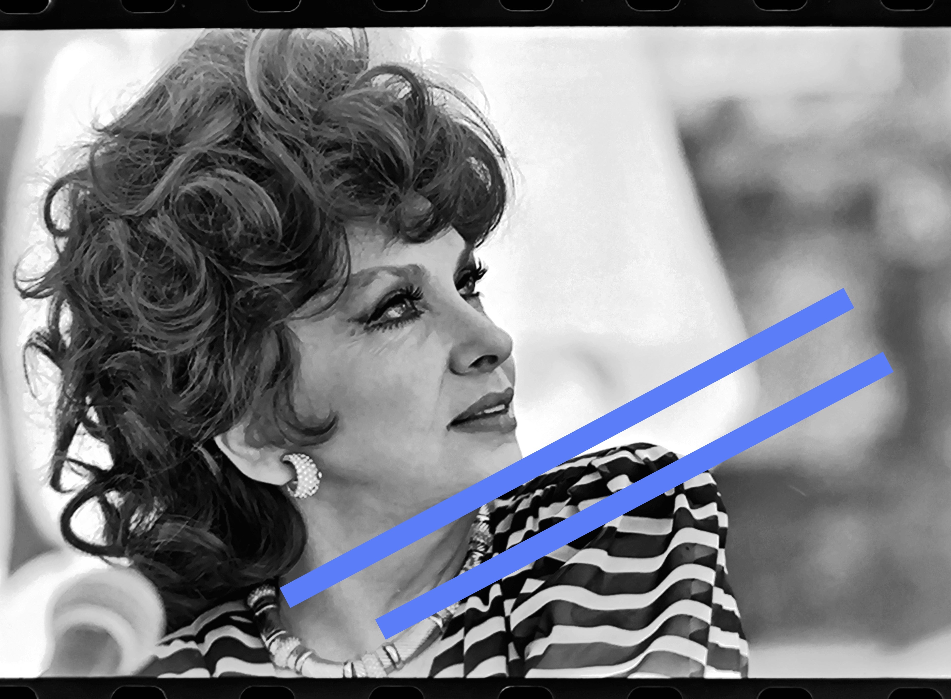 Negativo fotográfico original Actriz de cine italiana Gina Llollobrigida 35mm film Rare