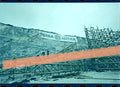 Original photographic negative wooden structure Magnus Colossus Terra Mítica under construction Benidorm 35mm film Rare