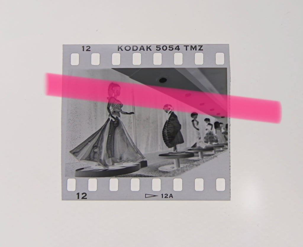 Original Barbie doll photographic negative in gala dress, 35th anniversary exhibition Valencia 1995, 35mm film, Rare