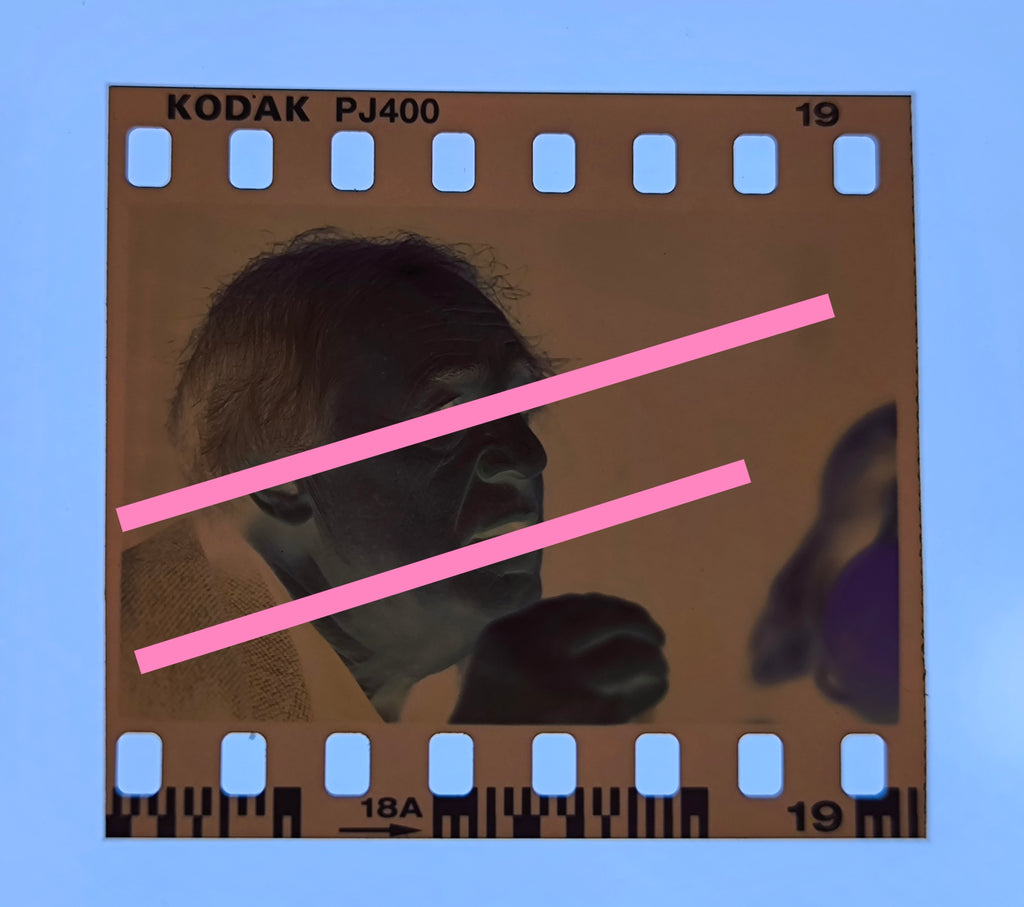 Originales Foto-Negativ Pierre Boulez französischer Komponist und Dirigent 35mm Film Rarität