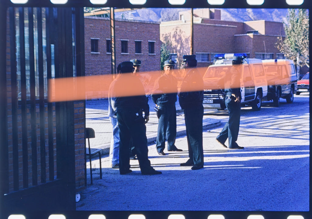 Diapositiva fotográfica original motín Fontcalent Alicante 1990 Policía 35mm Rare