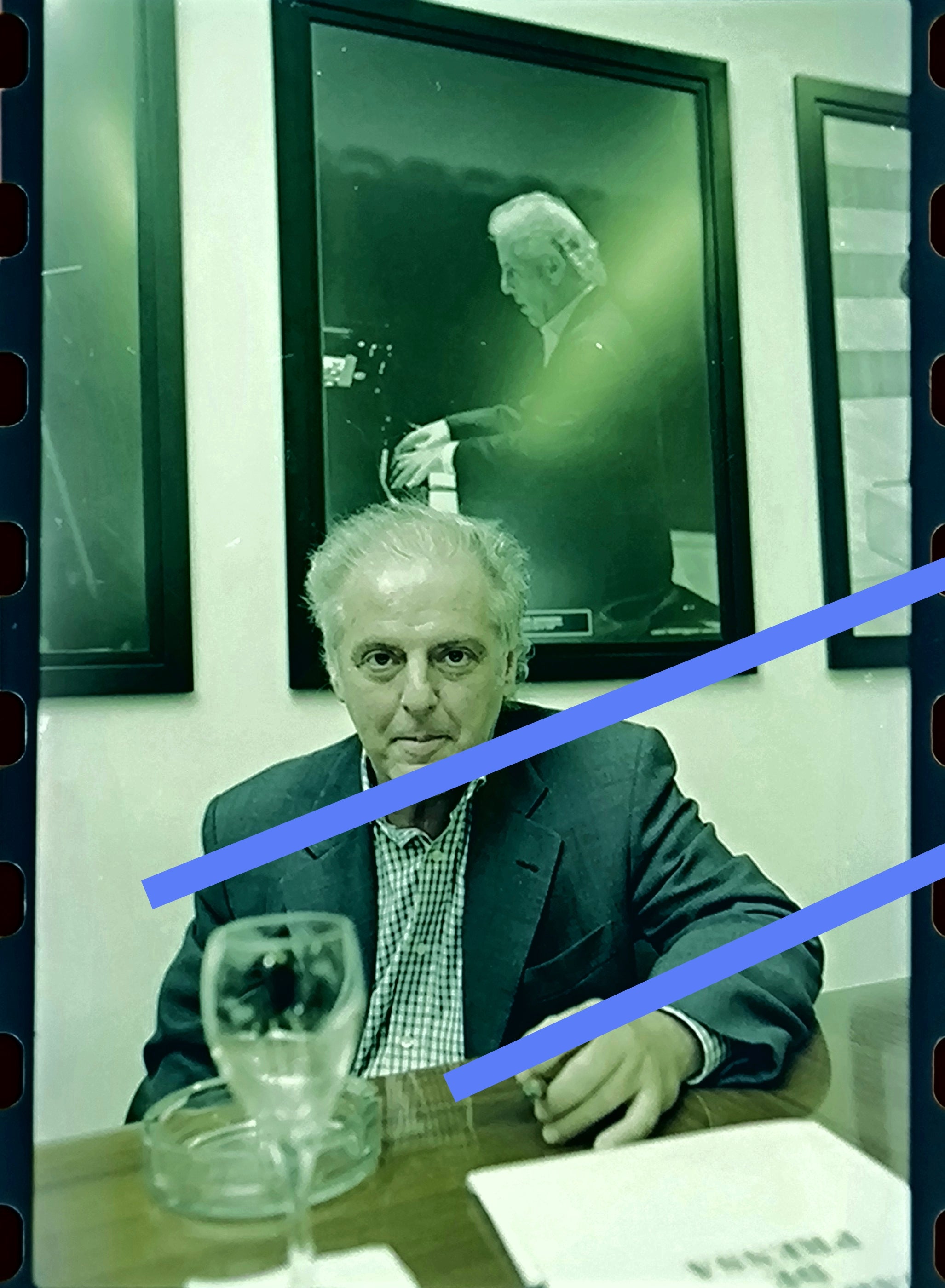 Negativo fotográfico original Daniel Barenboim pianista y director de orquesta argentino 35mm film Rare
