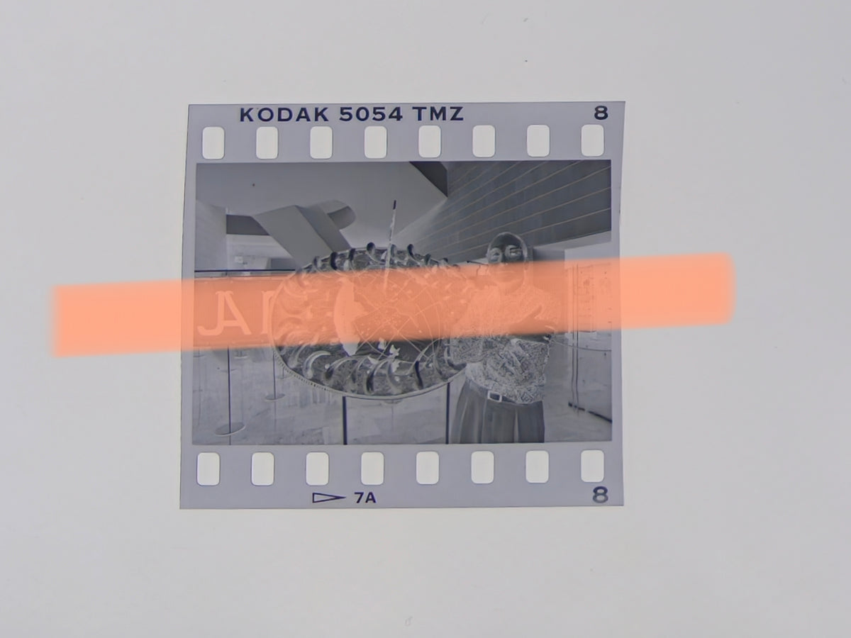 Original photographic negative Antoni Miralda next to exhibition installation IVAM Valencia 1996 35mm film Rare