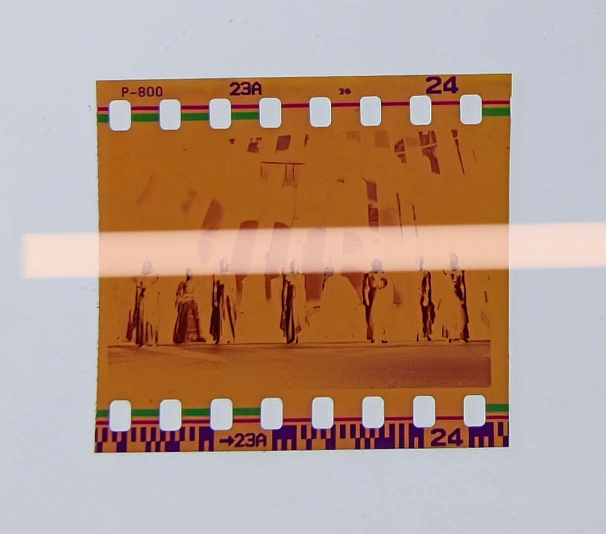 Original photographic negative, The Trojan Women theater, choral scene, set design by architect Santiago Calatrava, Puerto de Sagunto 2001, 35mm film, Rare