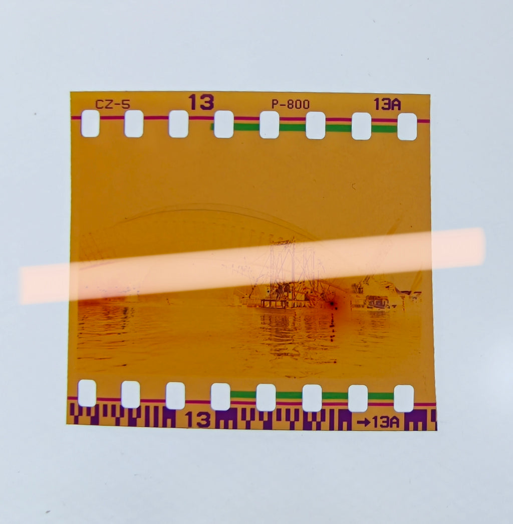 Original photographic negative of La Fura dels Baus technical setup at l’Hemisfèric, I Valencia Biennial 2001, 35mm film, rare.