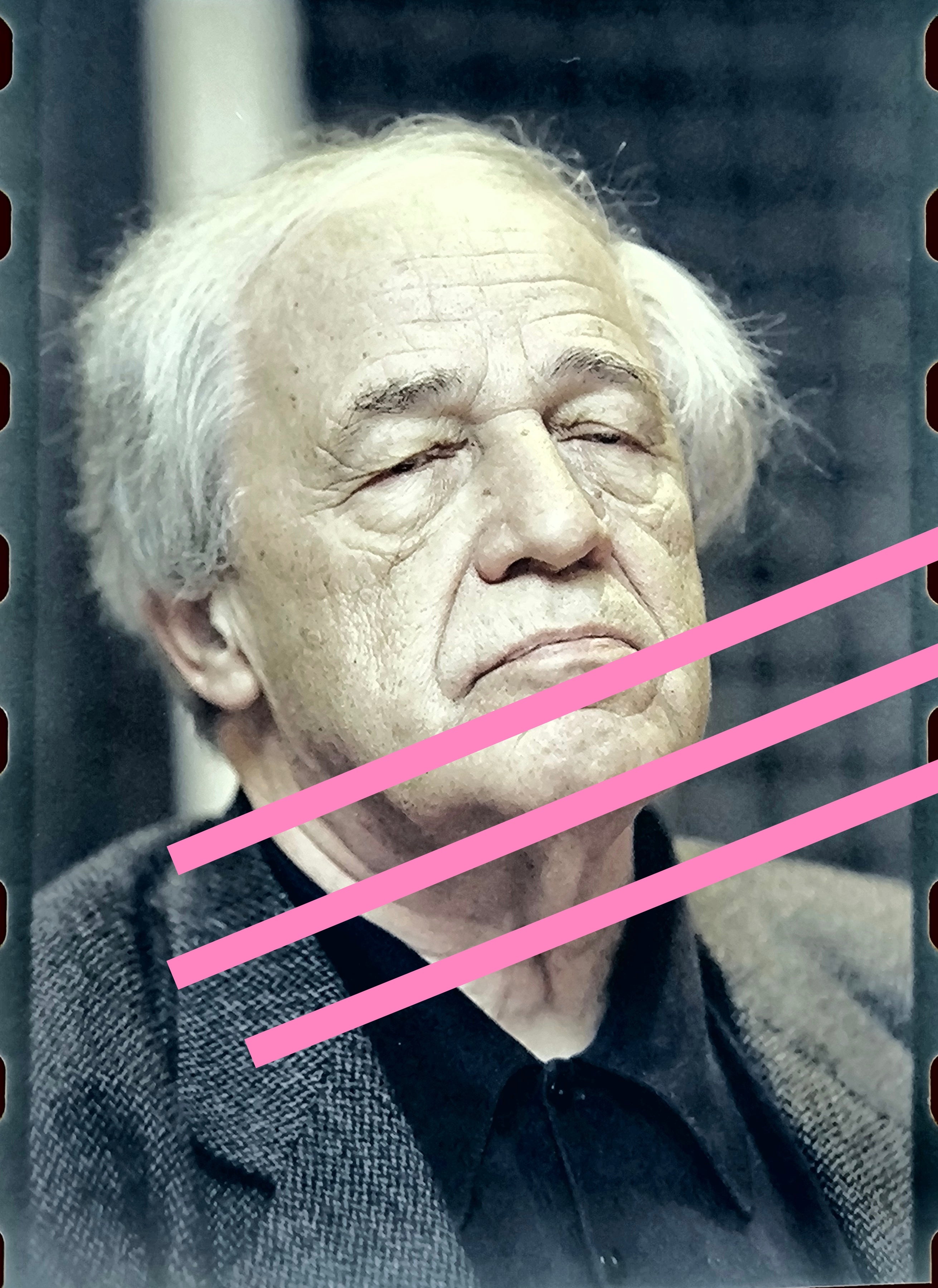 Originalfoto negativ Pierre Boulez, französischer Komponist und Dirigent, 35mm Film, selten