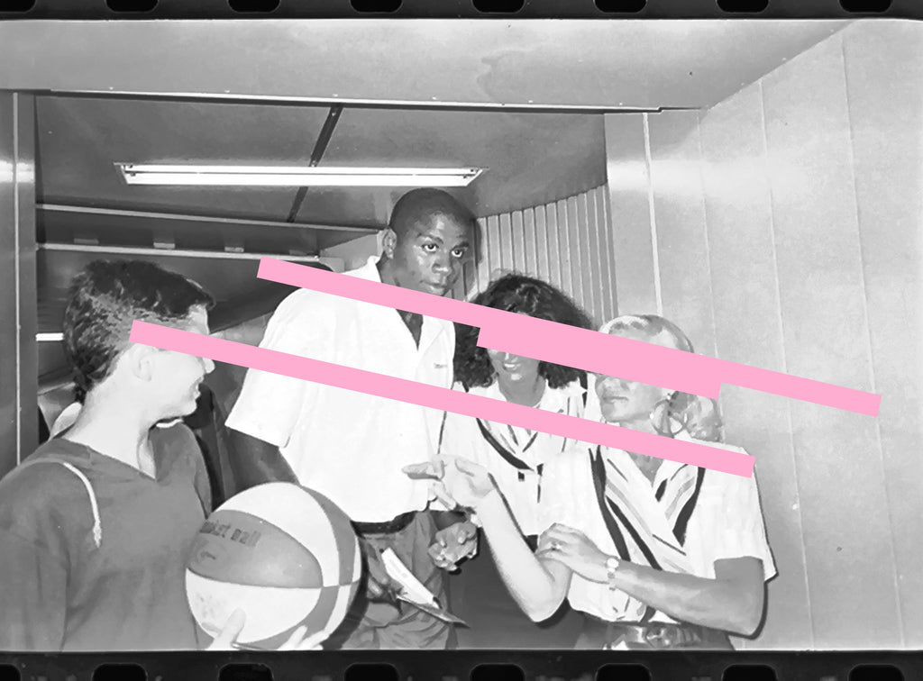 Negativo fotográfico original Magic Johnson NBA Valencia 1991 35mm film Rare