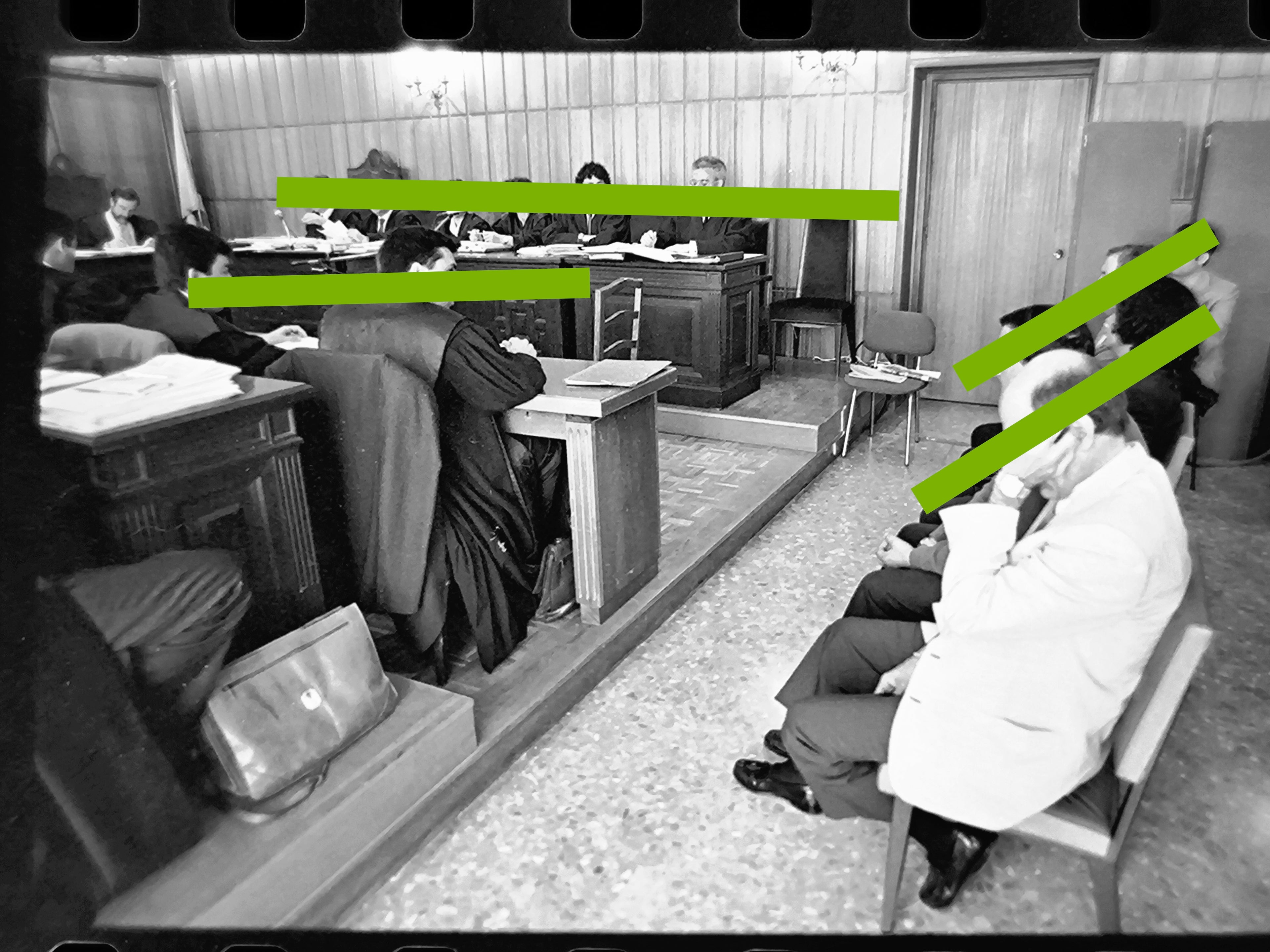 Negativo fotográfico original juicio por el accidente de Torreblanca Castellón 35mm film Rare