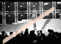 Original-Fotonegativ Claudia Schiffer als Model vor der beleuchteten Treppe, Premios Nova Valencia 1997, 35-mm-Film, selten