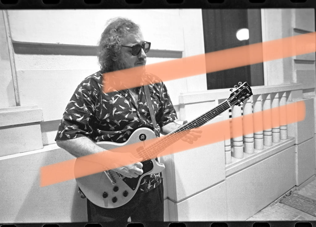 Original-Fotonegativ Bob Margolin, Blues-Meister mit E-Gitarre, Valencia 1996, 35mm-Film, selten
