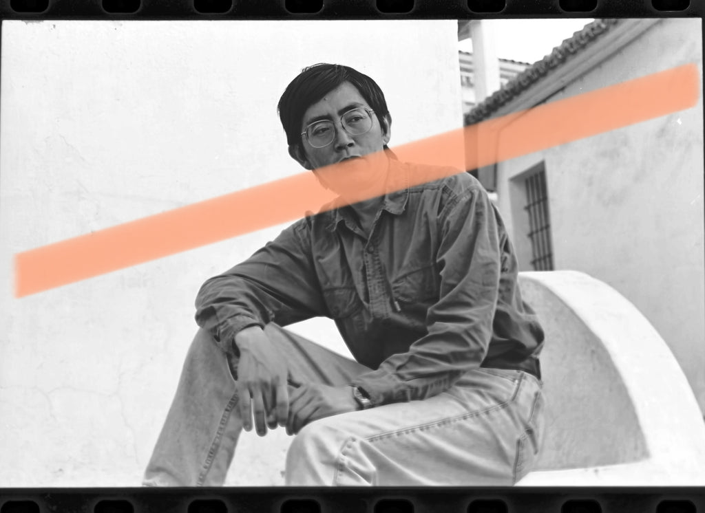 Originales Fotonegativ Bei Dao chinesischer Dichter informeller Moment Festival La Costa Poètica Altea 1995 35mm Film Selten