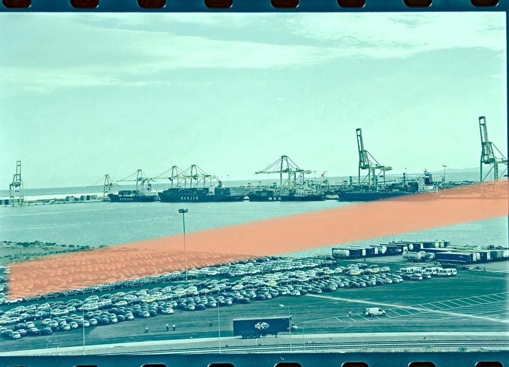 Originales Fotonegativ Hafen von Valencia Hafenanlage 2002 35mm Film Selten