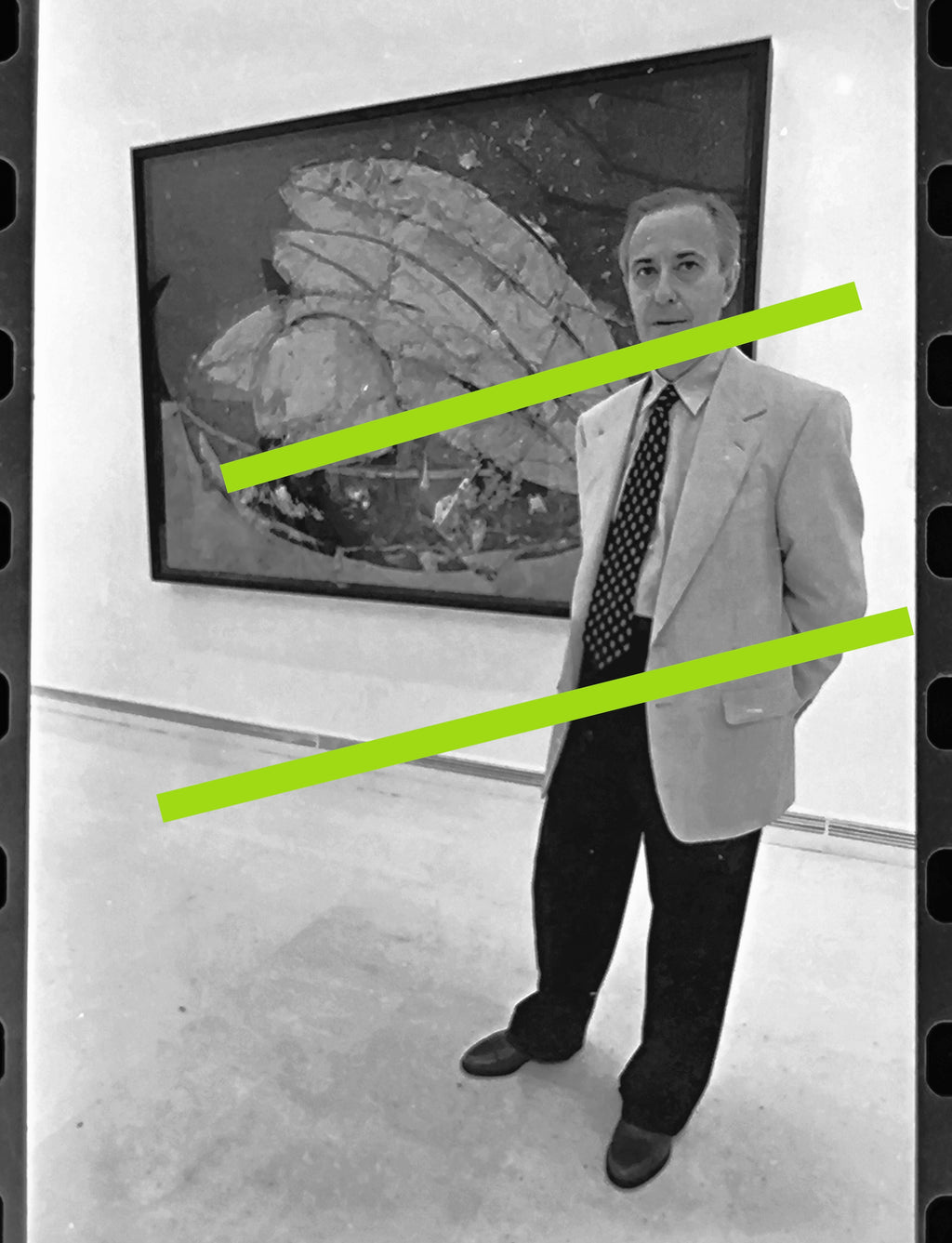 Negativo fotográfico original Manolo Valdés pintor y escultor miembro fundador de equipo crónica arte pop 35mm film Rare