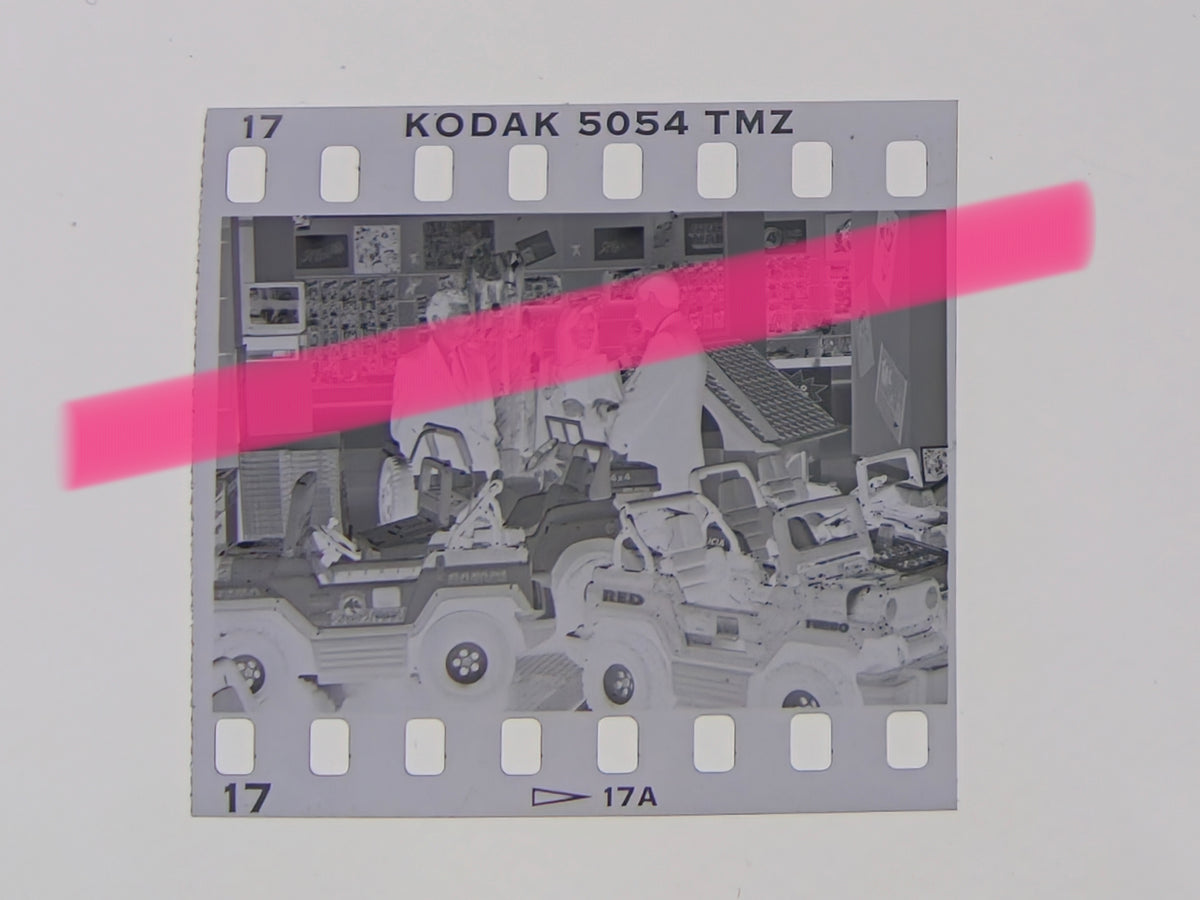 Original photographic negative of children's off-road vehicles on display at the Valencia International Toy Fair 1996 35mm film Rare