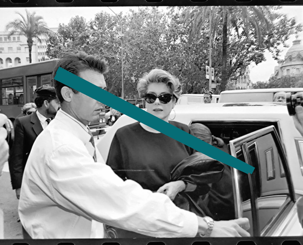 Negativo fotográfico original Catherine Deneuve llegada Valencia 1992 35mm film Rare