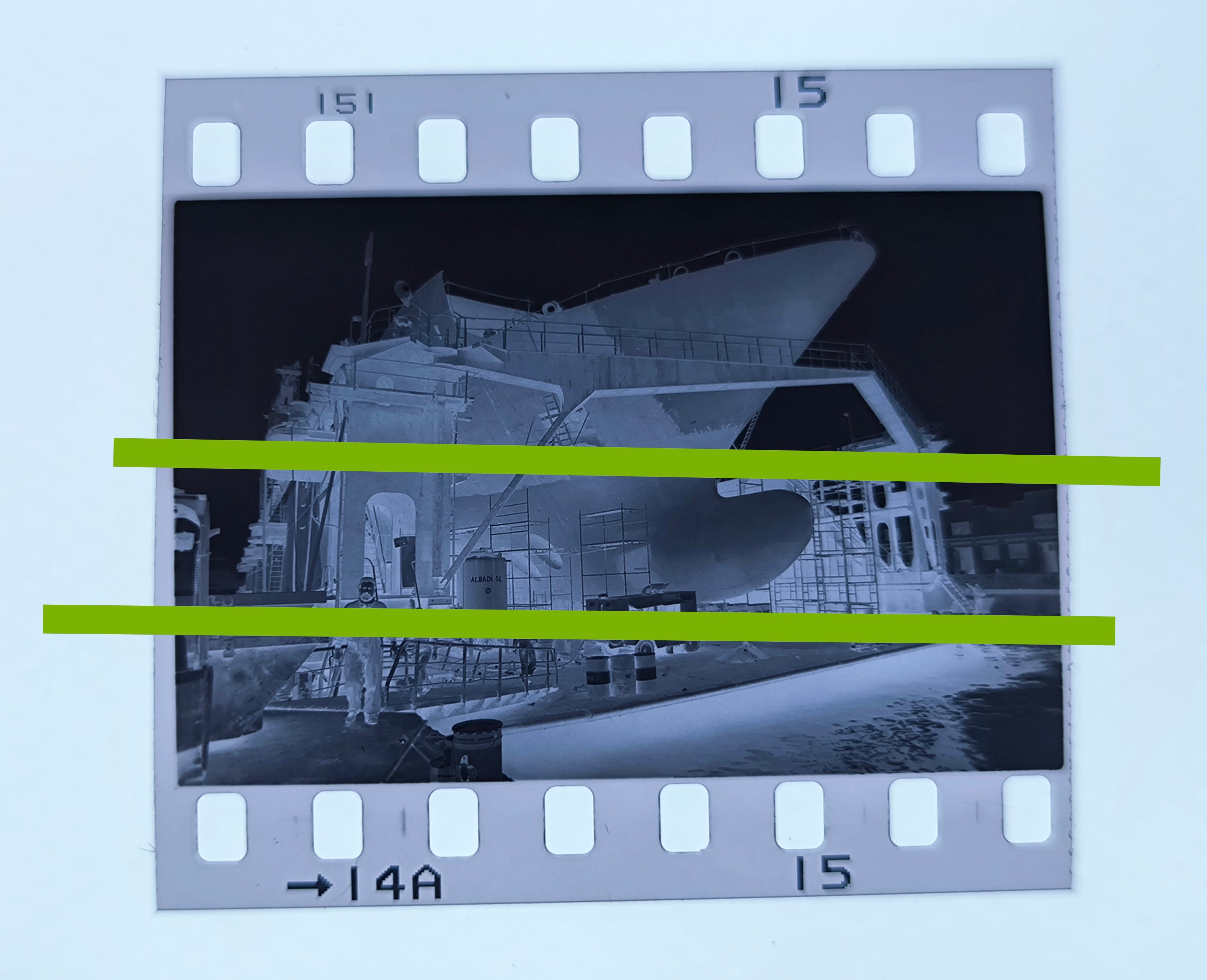 Negativo fotográfico original Unión naval de Levante Barcos inteligentes 35mm film Rare