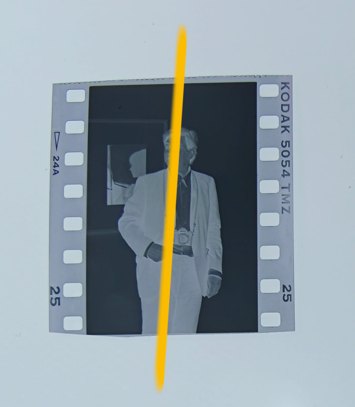 Original photographic negative Bernard Plossu in front of his photographs IVAM Valencia 1997 35mm film Rare