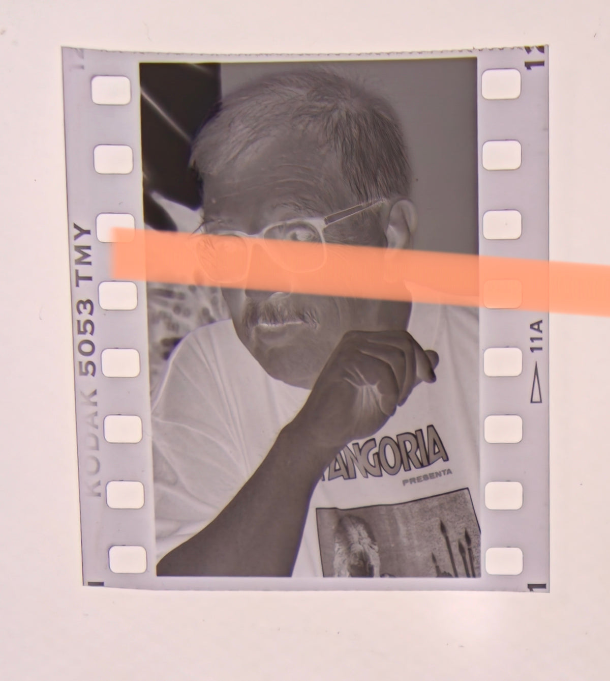 Original-Fotonegativ Jesús Franco Filmregisseur Nahaufnahme Valencia 1996 35mm Film Selten
