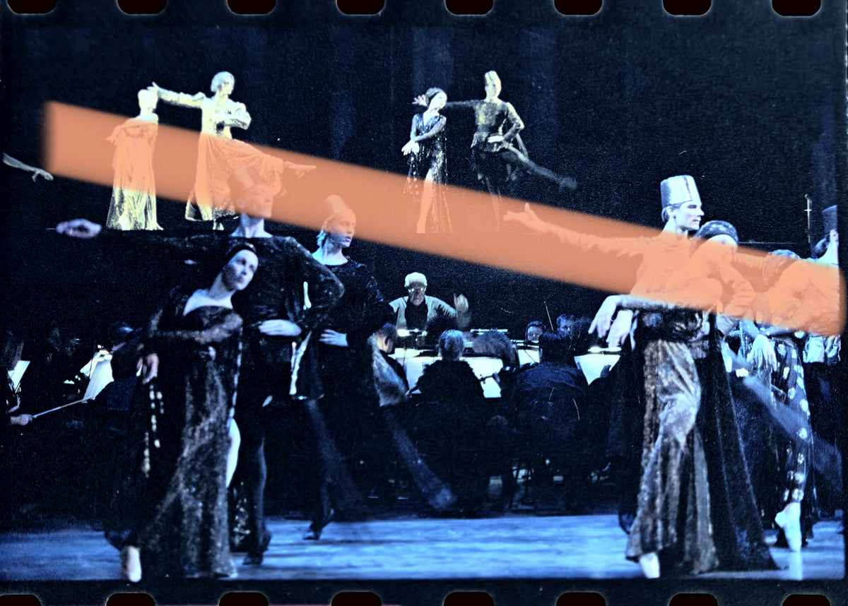 Original photographic negative Mstislav Rostropovich conductor directing stage rehearsal of Romeo and Juliet Valencia 2002 35mm film Rare