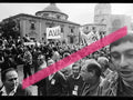 Original-Fotonegativ Landwirte demonstrieren vor der Kathedrale von Valencia, Zitrusprotest 1992 35mm Film Selten