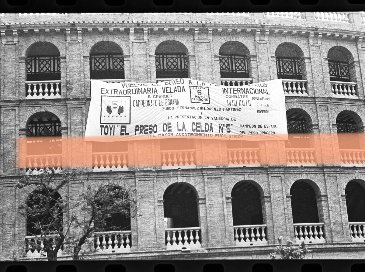 Negativo fotográfico original cartel Velada Internacional Boxeo Toyi Plaza de Toros Valencia 6 mayo 1988 35mm film Rare
