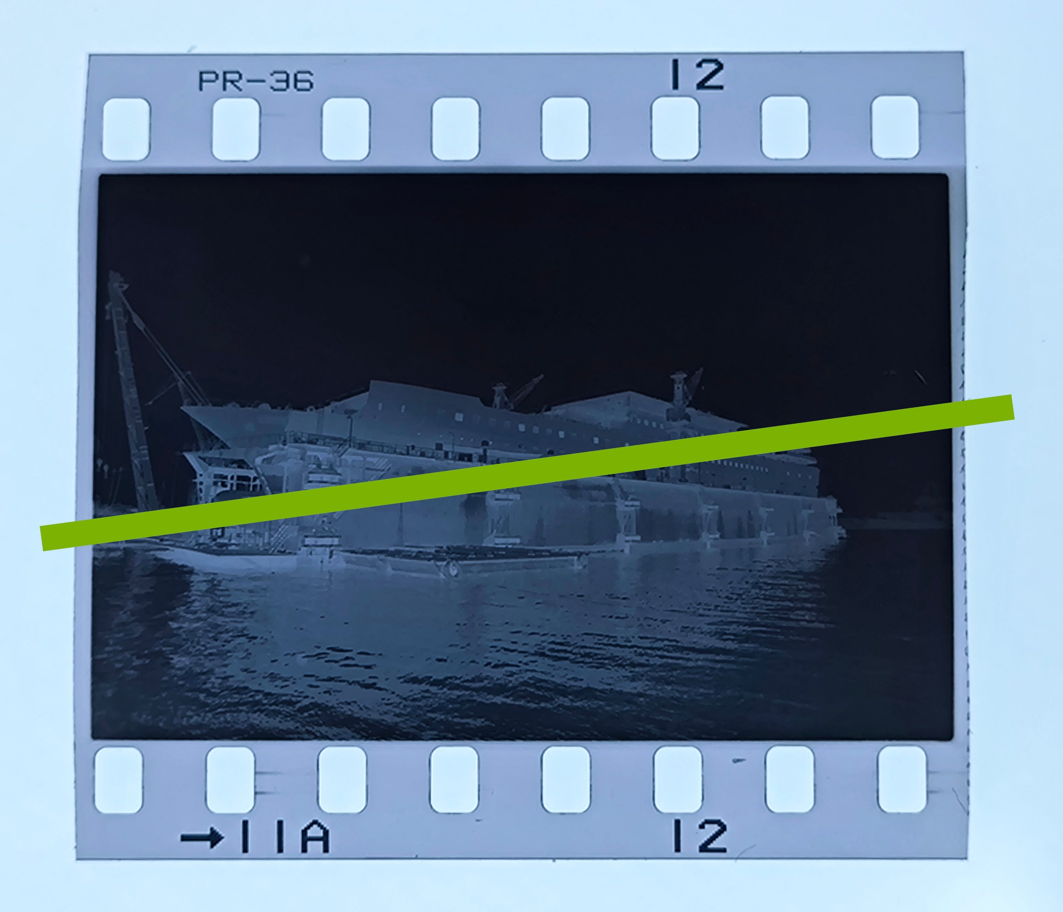 Original photographic negative Naval Union of Levante Smart Ships 35mm film Rare