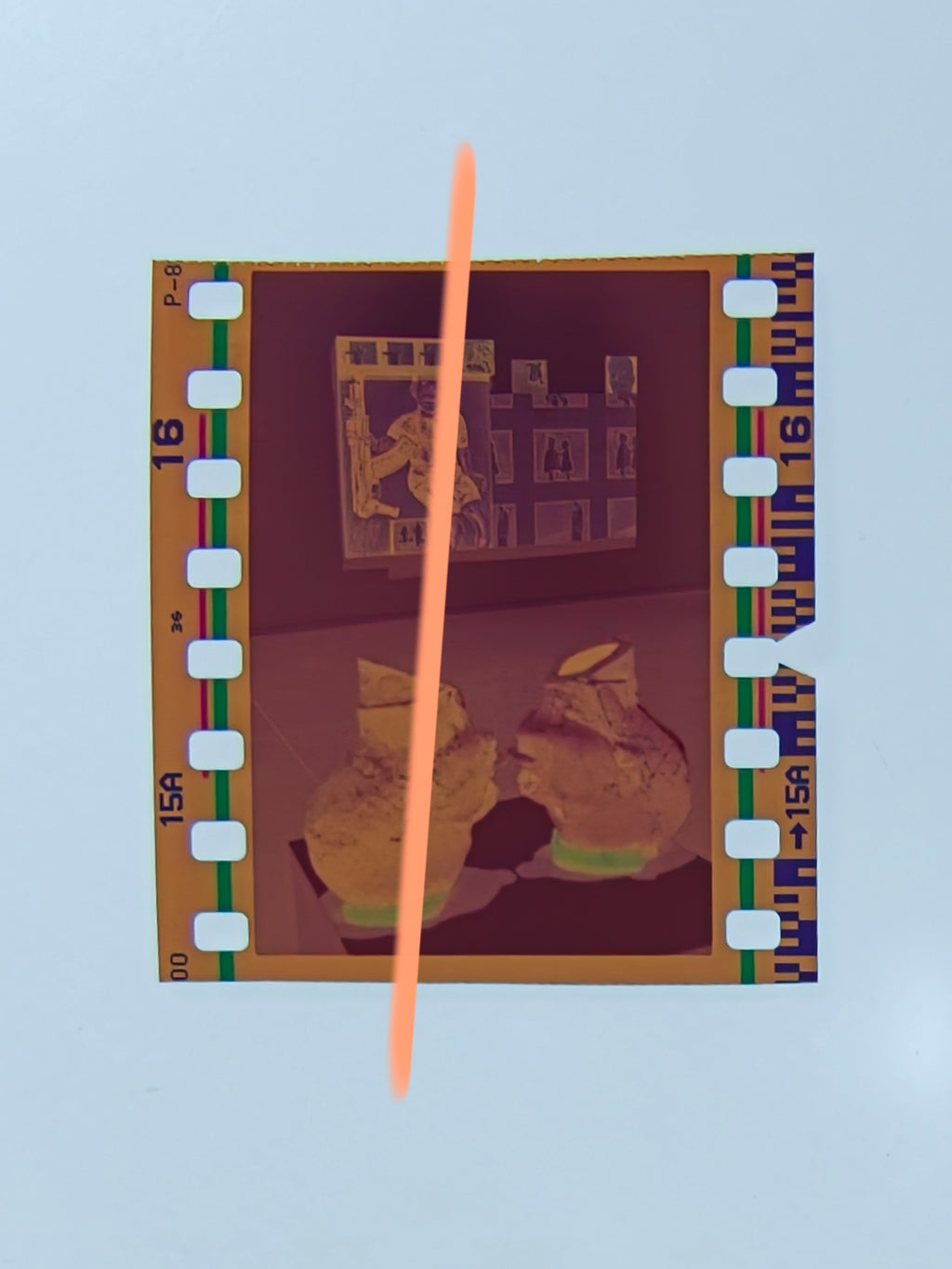 Original photographic negative, "A Sangre y Fuego" exhibition EACC Castellón 1999 works and installation, 35mm film, Rare