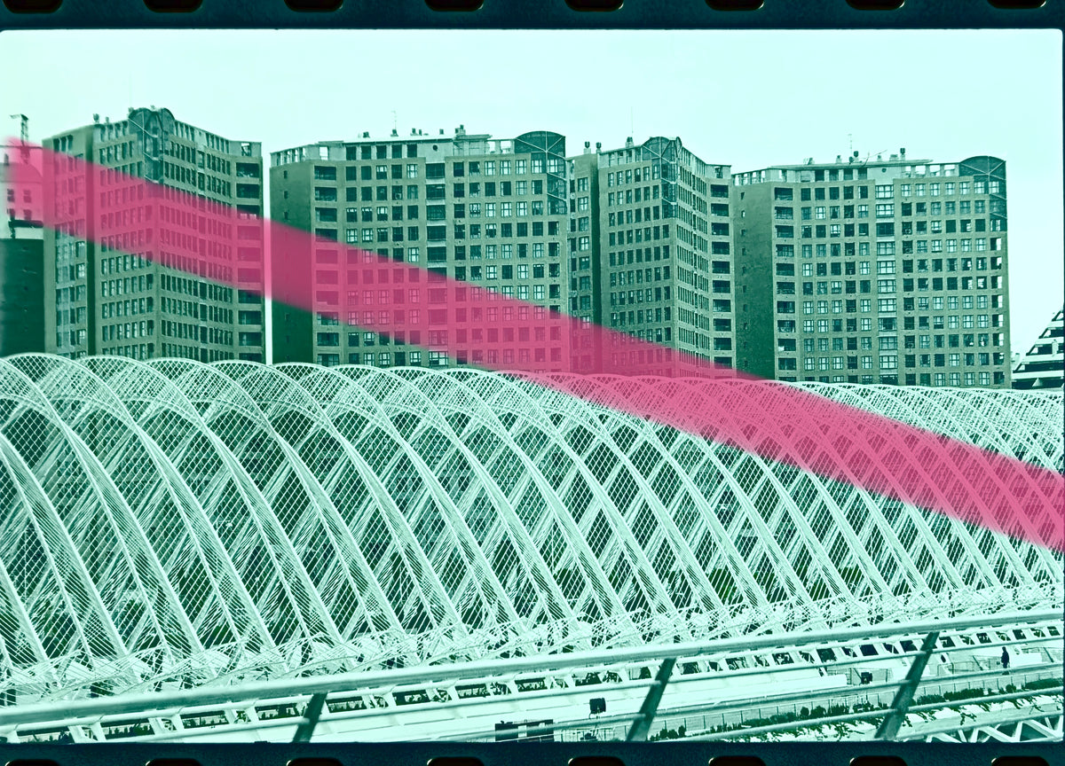 Negativo fotográfico original L'Umbracle recién inaugurado Ciudad de las Artes y las Ciencias Valencia 2000 35mm film Rare